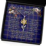 To My Beautiful Soulmate Sunflower Necklace In Your Eyes I Have Found My Home Clan Crichton Tartan Jewelry For Girlfriend, Tartan Sunflower Pendant Necklace, Scottish Tartan Jewelry, valentine necklace, necklace girlfriend, necklace for wife, cute necklaces for girlfriend, jewelry for girlfriend, to my soulmate necklace, to my future wife necklace