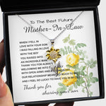 Sunflower Pendant Necklace - Mother-In-Law Necklace, Thank You To Mother-In-Law Necklace Gift