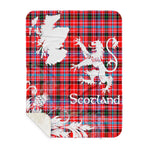 Sherpa Blanket - Tartan Blanket Thistle and Lion Scottish Clan Preston Plaid Blanket, plaid sherpa blanket queen,purple sherpa blanket,queen sherpa blanket,queen size sherpa blanket,red sherpa blanket,scottish tartan blankets,sherpa blanket,sherpa christmas blanket