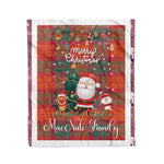 Personalized Gift Tartan Plaid Blanket Clan MacNab Ancient With Funny Santa Snowman Reindeer Merry Christmas Fleece Blanket, Home Living Room, Plaid Blanket, Tartan Blanket, Scottish Blanket, Buffalo fleece blanket, Christmas Blanket