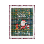 Personalized Gift Tartan Plaid Blanket Clan Scott Green Ancient With Funny Santa Snowman Reindeer Merry Christmas Fleece Blanket, Home Living Room, Plaid Blanket, Tartan Blanket, Scottish Blanket, Buffalo fleece blanket, Christmas Blanket