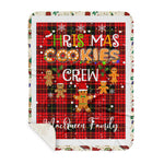 Personalized Gift Tartan Plaid Blanket Clan MacQueen With Christmas Cookie Baking Crew Christmas Gift Sherpa Blanket, tartan sherpa blanket,buffalo plaid sherpa blanket,christmas sherpa blanket,Christmas Throw Blanket,green plaid sherpa blanket,green sherpa blanket