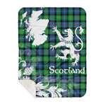 Sherpa Blanket - Tartan Blanket Thistle and Lion Scottish Clan Murray of Atholl Ancient Plaid Blanket, plaid sherpa blanket queen,purple sherpa blanket,queen sherpa blanket,queen size sherpa blanket,red sherpa blanket,scottish tartan blankets,sherpa blanket,sherpa christmas blanket