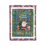 Personalized Gift Tartan Plaid Blanket Clan Whitelaw With Funny Santa Snowman Reindeer Merry Christmas Fleece Blanket, Home Living Room, Plaid Blanket, Tartan Blanket, Scottish Blanket, Buffalo fleece blanket, Christmas Blanket
