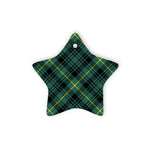 Gordon Fabric Tartan Ornament Star Ornament, Christmas Star Decorations, ceramic ornament, Plaid Star Ceramic Ornament, Christmas Ornament Decorations Gift