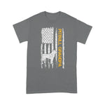 Scotstee Shop - Vintage USA American Flag Pitbull Grandpa Pittie Silhouette 4th Of July Shirt