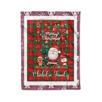 Personalized Gift Tartan Plaid Blanket Clan Chisholm With Funny Santa Snowman Reindeer Merry Christmas Fleece Blanket, Home Living Room, Plaid Blanket, Tartan Blanket, Scottish Blanket, Buffalo fleece blanket, Christmas Blanket
