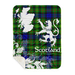 Sherpa Blanket - Tartan Blanket Thistle and Lion Scottish Clan Rollo Plaid Blanket, plaid sherpa blanket queen,purple sherpa blanket,queen sherpa blanket,queen size sherpa blanket,red sherpa blanket,scottish tartan blankets,sherpa blanket,sherpa christmas blanket