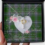 Gift For My Beautiful Girlfriend Necklace Valentine Necklace Clan Pringle Tartan Cross Dancing Necklace Scottish Tartan Jewelry