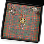 To My Beautiful Soulmate Sunflower Necklace In Your Eyes I Have Found My Home Clan MacKinnon Ancient Tartan Jewelry For Girlfriend, Tartan Sunflower Pendant Necklace, Scottish Tartan Jewelry, valentine necklace, necklace girlfriend, necklace for wife, cute necklaces for girlfriend, jewelry for girlfriend, to my soulmate necklace, to my future wife necklace