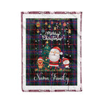 Personalized Gift Tartan Plaid Blanket Clan Nairn With Funny Santa Snowman Reindeer Merry Christmas Fleece Blanket, Home Living Room, Plaid Blanket, Tartan Blanket, Scottish Blanket, Buffalo fleece blanket, Christmas Blanket