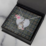 Rising Phoenix Necklace - Valentine Necklace Clan Scott Green Modern Tartan Gift for Girlfriend, Gift for My Wife Rising Phoenix Necklace