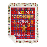 Personalized Gift Tartan Plaid Blanket Clan Rait With Christmas Cookie Baking Crew Christmas Gift Sherpa Blanket, tartan sherpa blanket,buffalo plaid sherpa blanket,christmas sherpa blanket,Christmas Throw Blanket,green plaid sherpa blanket,green sherpa blanket