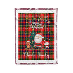Personalized Gift Tartan Plaid Blanket Clan Christie With Funny Santa Snowman Reindeer Merry Christmas Fleece Blanket, Home Living Room, Plaid Blanket, Tartan Blanket, Scottish Blanket, Buffalo fleece blanket, Christmas Blanket