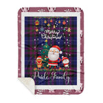 Personalized Gift Tartan Plaid Blanket Clan Pride Of Scotland With Funny Santa Snowman Reindeer Merry Christmas Gift Sherpa Blanket, blue plaid sherpa blanket,blue tartan sherpa blanket,Buchan,buffalo plaid sherpa blanket,christmas sherpa blanket,Christmas Throw Blanket-Recovered