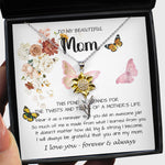 Sunflower Pendant Necklace - Mom Necklace Gift - To My Mom - Twists & Turns Gift Set Mom Necklace