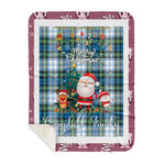Personalized Gift Tartan Plaid Blanket Clan Campbell Dress Ancient With Funny Santa Snowman Reindeer Merry Christmas Gift Sherpa Blanket, blue plaid sherpa blanket,blue tartan sherpa blanket,Buchan,buffalo plaid sherpa blanket,christmas sherpa blanket,Christmas Throw Blanket