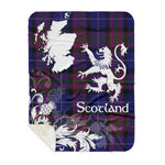Sherpa Blanket - Tartan Blanket Thistle and Lion Scottish Clan Pride Of Scotland Plaid Blanket, plaid sherpa blanket queen,purple sherpa blanket,queen sherpa blanket,queen size sherpa blanket,red sherpa blanket,scottish tartan blankets,sherpa blanket,sherpa christmas blanket