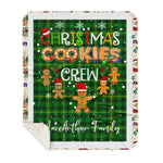 Personalized Gift Tartan Plaid Blanket Clan MacArthur With Christmas Cookie Baking Crew Christmas Gift Sherpa Blanket, tartan sherpa blanket,buffalo plaid sherpa blanket,christmas sherpa blanket,Christmas Throw Blanket,green plaid sherpa blanket,green sherpa blanket