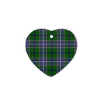Wishart Hunting Tartan Heart Ornaments, Christmas Tree Ornament, Plaid Christmas Ornaments, Ceramic Heart Christmas Tree Decoration, Christmas Ornament, Plaid Ornament, Tartan Ornament, Buffalo Plaid Ornament