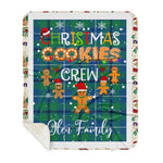 Personalized Gift Tartan Plaid Blanket Clan Glen Ancient With Christmas Cookie Baking Crew Christmas Gift Sherpa Blanket, tartan sherpa blanket,buffalo plaid sherpa blanket,christmas sherpa blanket,Christmas Throw Blanket,green plaid sherpa blanket,green sherpa blanket
