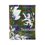 Scotstee Shop Tartan Plaid Fleece Blankets Thistle and Lion Scottish Clan Stewart of Appin Hunting Plaid Blanket