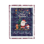 Personalized Gift Tartan Plaid Blanket Clan MacCormick With Funny Santa Snowman Reindeer Merry Christmas Fleece Blanket, Home Living Room, Plaid Blanket, Tartan Blanket, Scottish Blanket, Buffalo fleece blanket, Christmas Blanket