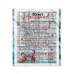 Scotstee Shop - Personalized Gift Letter To My Husband Letter Cute Flamingo Present Fleece Blanket