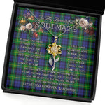 To My Beautiful Soulmate Sunflower Necklace In Your Eyes I Have Found My Home Clan Gordon Tartan Jewelry For Girlfriend, Tartan Sunflower Pendant Necklace, Scottish Tartan Jewelry, valentine necklace, necklace girlfriend, necklace for wife, cute necklaces for girlfriend, jewelry for girlfriend, to my soulmate necklace, to my future wife necklace