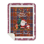 Personalized Gift Tartan Plaid Blanket Clan Cameron Of Lochiel Ancient With Funny Santa Snowman Reindeer Merry Christmas Gift Sherpa Blanket, blue plaid sherpa blanket,blue tartan sherpa blanket,Buchan,buffalo plaid sherpa blanket,christmas sherpa blanket,Christmas Throw Blanket