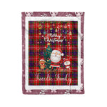 Personalized Gift Tartan Plaid Blanket Clan Tweedie Red With Funny Santa Snowman Reindeer Merry Christmas Fleece Blanket, Home Living Room, Plaid Blanket, Tartan Blanket, Scottish Blanket, Buffalo fleece blanket, Christmas Blanket