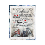 Scotstee Shop - Personalized Gift Love Quote For Girlfriend Lovely Couple Gift Shoes Fleece Blanket