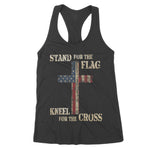 Stand For The Flag Kneel For The Cross Faith US Patriotic Women's Tank Top - Scotstee Shop