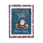 Personalized Gift Tartan Plaid Blanket Clan Falconer With Funny Santa Snowman Reindeer Merry Christmas Fleece Blanket, Home Living Room, Plaid Blanket, Tartan Blanket, Scottish Blanket, Buffalo fleece blanket, Christmas Blanket