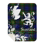 Sherpa Blanket - Tartan Blanket Thistle and Lion Scottish Clan Gunn Plaid Blanket, plaid sherpa blanket queen,purple sherpa blanket,queen sherpa blanket,queen size sherpa blanket,red sherpa blanket,scottish tartan blankets,sherpa blanket,sherpa christmas blanket