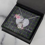 Rising Phoenix Necklace - Valentine Necklace Clan MacDonell Of Glengarry Tartan Gift for Girlfriend, Gift for My Wife Rising Phoenix Necklace