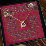 To My Beautiful Soulmate Necklace In Your Eyes I Have Found My Home Clan Lumsden of Clova Tartan Wishbone Dancing Necklace