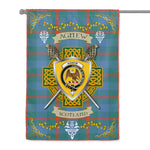 House Flag - Agnew Ancient Irish Shield Celtic Cross Tartan Garden Flag St. Patrick's Day Flag