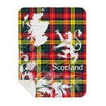 Sherpa Blanket - Tartan Blanket Thistle and Lion Scottish Clan Buchanan Modern Plaid Blanket, plaid sherpa blanket queen,purple sherpa blanket,queen sherpa blanket,queen size sherpa blanket,red sherpa blanket,scottish tartan blankets,sherpa blanket,sherpa christmas blanket