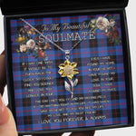 To My Beautiful Soulmate Sunflower Necklace In Your Eyes I Have Found My Home Clan Maule Modem Tartan Jewelry For Girlfriend