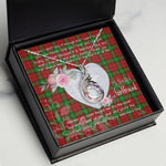 Rising Phoenix Necklace - Valentine Necklace Clan Auchinleck Tartan Gift for Girlfriend, Gift for My Wife Rising Phoenix Necklace
