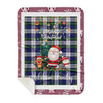 Personalized Gift Tartan Plaid Blanket Clan Meldrum Gordon With Funny Santa Snowman Reindeer Merry Christmas Gift Sherpa Blanket, blue plaid sherpa blanket,blue tartan sherpa blanket,Buchan,buffalo plaid sherpa blanket,christmas sherpa blanket,Christmas Throw Blanket