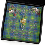 To My Beautiful Soulmate Sunflower Necklace In Your Eyes I Have Found My Home Clan Marjoribanks Ancient Tartan Jewelry For Girlfriend, Tartan Sunflower Pendant Necklace, Scottish Tartan Jewelry, valentine necklace, necklace girlfriend, necklace for wife, cute necklaces for girlfriend, jewelry for girlfriend, to my soulmate necklace, to my future wife necklace