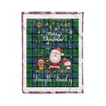 Scotstee Shop - Personalized Gift Tartan Plaid Blanket Clan Forsyth Ancient With Funny Santa Snowman Reindeer Merry Christmas Gift Fleece  Blanket