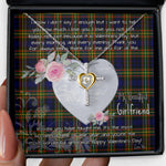 Gift For My Beautiful Girlfriend Necklace Valentine Necklace Clan MacLellan Modern Tartan Cross Dancing Necklace Scottish Tartan Jewelry