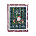 Personalized Gift Tartan Plaid Blanket Clan Malcolm Ancient With Funny Santa Snowman Reindeer Merry Christmas Fleece Blanket, Home Living Room, Plaid Blanket, Tartan Blanket, Scottish Blanket, Buffalo fleece blanket, Christmas Blanket