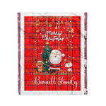 Personalized Gift Tartan Plaid Blanket Clan Burnett Modern With Funny Santa Snowman Reindeer Merry Christmas Fleece Blanket, Home Living Room, Plaid Blanket, Tartan Blanket, Scottish Blanket, Buffalo fleece blanket, Christmas Blanket