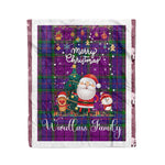 Personalized Gift Tartan Plaid Blanket Clan Wardlaw With Funny Santa Snowman Reindeer Merry Christmas Fleece Blanket, Home Living Room, Plaid Blanket, Tartan Blanket, Scottish Blanket, Buffalo fleece blanket, Christmas Blanket