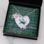 Sea Turtle Necklace Gift for My Beautiful Girlfriend Valentines Necklace Clan Forsyth Ancient Tartan Blue Turtle Necklace