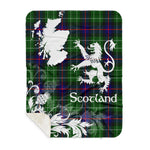 Sherpa Blanket - Tartan Blanket Thistle and Lion Scottish Clan Leslie Plaid Blanket, plaid sherpa blanket queen,purple sherpa blanket,queen sherpa blanket,queen size sherpa blanket,red sherpa blanket,scottish tartan blankets,sherpa blanket,sherpa christmas blanket